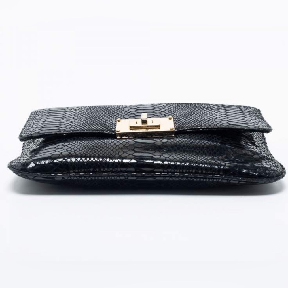 Michael Michael Kors Black Python Embossed Leathe… - image 4
